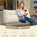 Large Bed Wedge Headboard Pillow Twin College Dorm Reading Pillow Triangular Lumbar Cushion Body Positioning for Daybed Bunk Bed, Twin-39x20x8in