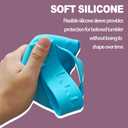 Bottle Bumper Silicone Boot with Handle for Owala 24oz Water Bottle, Sleeve Protector with Strap for Owala Freesip Water Bottle 24 oz, No Scratch Full Protetive Cover, for Running, Bike, Jogging(Green