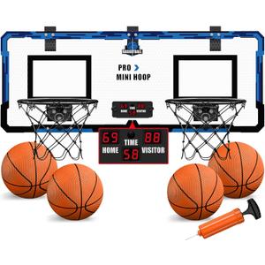 2 Player Basketball Game, Dual Shot Over The Door Mini Basketball Hoop Indoor with Scoreboard, Basketball Toy Gifts for Kids Boys Girls Adults, Suit for Bedroom/Office/Outdoor/Pool, Blue
