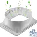 5.9 In Portable Air Conditioner Exhaust Hose Coupler Summer Portable A/C Connector Window Adapter Square Mobile A/C Coupler Connector for Air Conditioning Exhaust Duct, Square to Round (1 Piece)