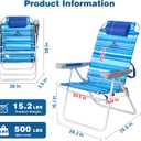 SUNNYFEEL Tall Folding Beach Chair Lightweight, Portable Sand Chair for Adults Heavy Duty 500 LBS with Cup Holders, Foldable High Camping Lawn Chairs for Camp/Outdoor/Picnic/Concert/Sports, 1-Pack