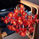 DUYONE Artificial Flowers 6 Stems Poppy Silk Bouquet,for Wedding, Home, Party Decoration,Table Centerpiece Arrangement(Dark Orange)