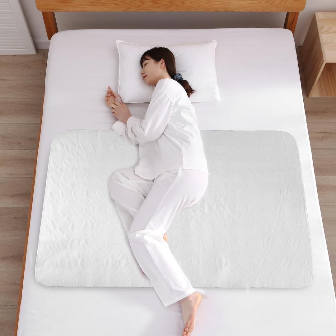 Bamuho Bed Pads for Incontinence Washable with 4 Layers of Protection, Waterproof Bed Pads Large 34" x 52" Great for Adult, Children and Pets (Blue)
