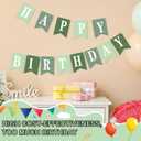Mooliwe 171 Pcs DIY Custom Banner Kit Make Your Own Customizable Sign for Birthday Wedding Party Decoration Include 20 Paper Pennant 148 Letters and Numbers 1 Rope 2 Threading Device(Green)