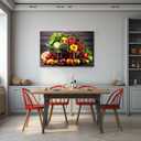 CXHOSTENT Kitchen Canvas Wall Art Fruit Picture Various Fresh Fruits Vegetable Painting Prints for Kitchen Restaurant Dining Room Decor Framed (Fruit-1, 16.00"x24.00")