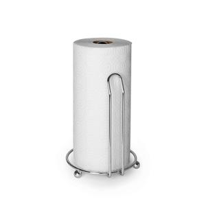 Spectrum Pantry Works Countertop Paper Towel Holder for Kitchen Countertop & Dining Room Table, Sturdy Steel Upright Paper Towel Roll Dispenser with Weighted Base Fits Most Roll Sizes, Chrome Finish