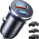 LISEN 54W Mini Cigarette Lighter Adapter Car Charger USB C Fast Charging, 12V Cigarette Lighter USB Car Charger Fast Charging Adapter, for iPhone 17 Pro Max 16 15 14 13 12 Plus Mini, Samsung S25 S24