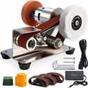 3-in-1 Mini Belt Sander with 20 Sanding Belts, 15 Angle Knife Sharpener and Variable Speed Grinder for Woodworking, Metal Polishing, DIY and Jewelry Making