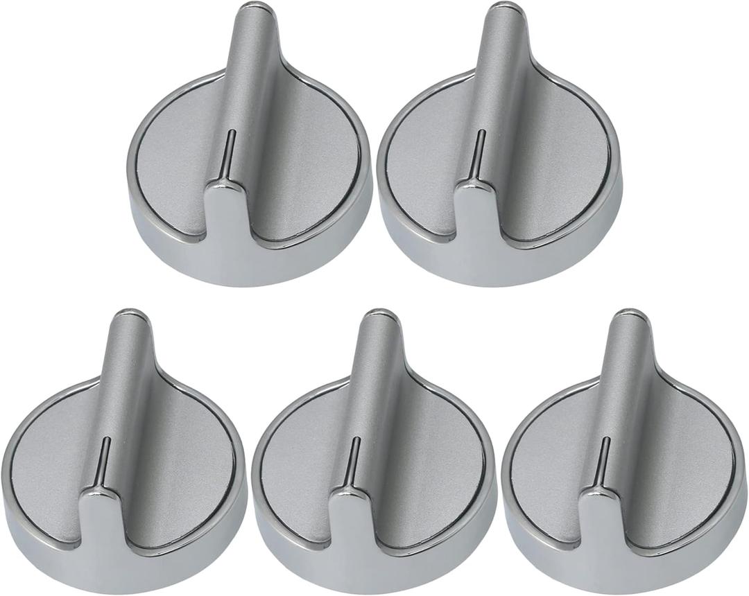 5PCS Cooktop Knob Replacement for Whirlpool Gas Replacement for W10698166 Reinforced Stainless Ring