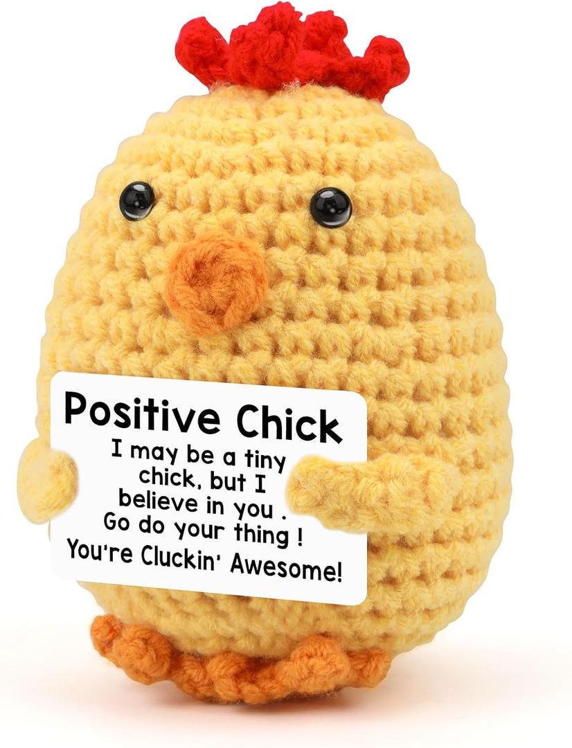 Positive Animal Crochet Dolls Cute Decor Gift for Women Graduation Gift Handmade Emotional Inspirational