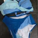 B2prity Bikini Sets for Women Two Piece Swimsuit Mid Rise Color Block Bathing Suit Tie Back Swimwear, S