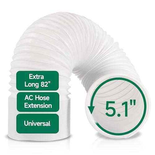 Plusluck Air Hose Portable Conditioner AC Kit: AC Hose with 5.1" Diameter, Anti-Clockwise Thread, Length Up to 82", AC Exhaust Hose, AC Vent Kit Compatible with Universal Air Conditioner Parts