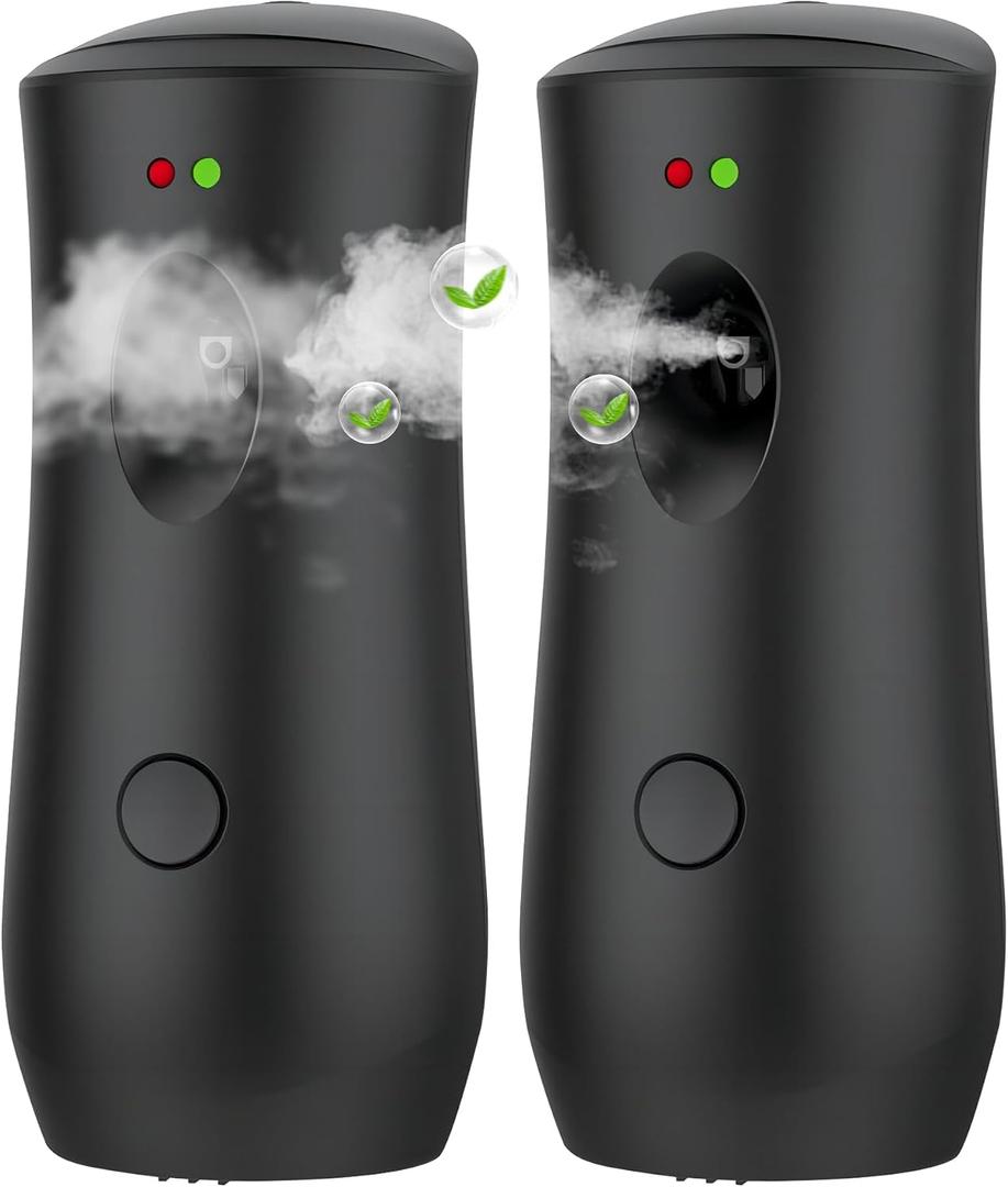 2 PACK Automatic Air Freshener Spray Dispenser | Adjustable Aromatherapy Machine for Homes, Bedrooms, Bathrooms, Offices, Hotels, and Commercial Spaces, Black