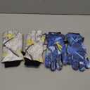 SATINIOR 2 Pairs Kids Waterproof Winter Snow Gloves Ski Gloves for Boy Girl Outdoor Warm Thickening Snowboar (6-10 Years, Blue Gold, Gray Gold)