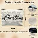 Minimalist Christmas Makeup Bag for Women, Funny Family Merry Christmas Santa Claus Cosmetic Bags, Farmhouse Xmas Winter Holiday Zipper Makeup Pouch for Purse