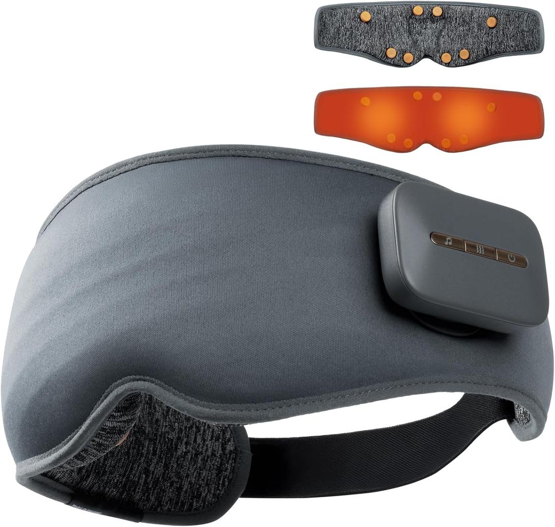 Eye Massager with Heat for Migraines, Heated Massaging Eye Mask with Bluetooth for Headache and Migraine Relief, New Year Christmas Birthday Gifts for Women Men