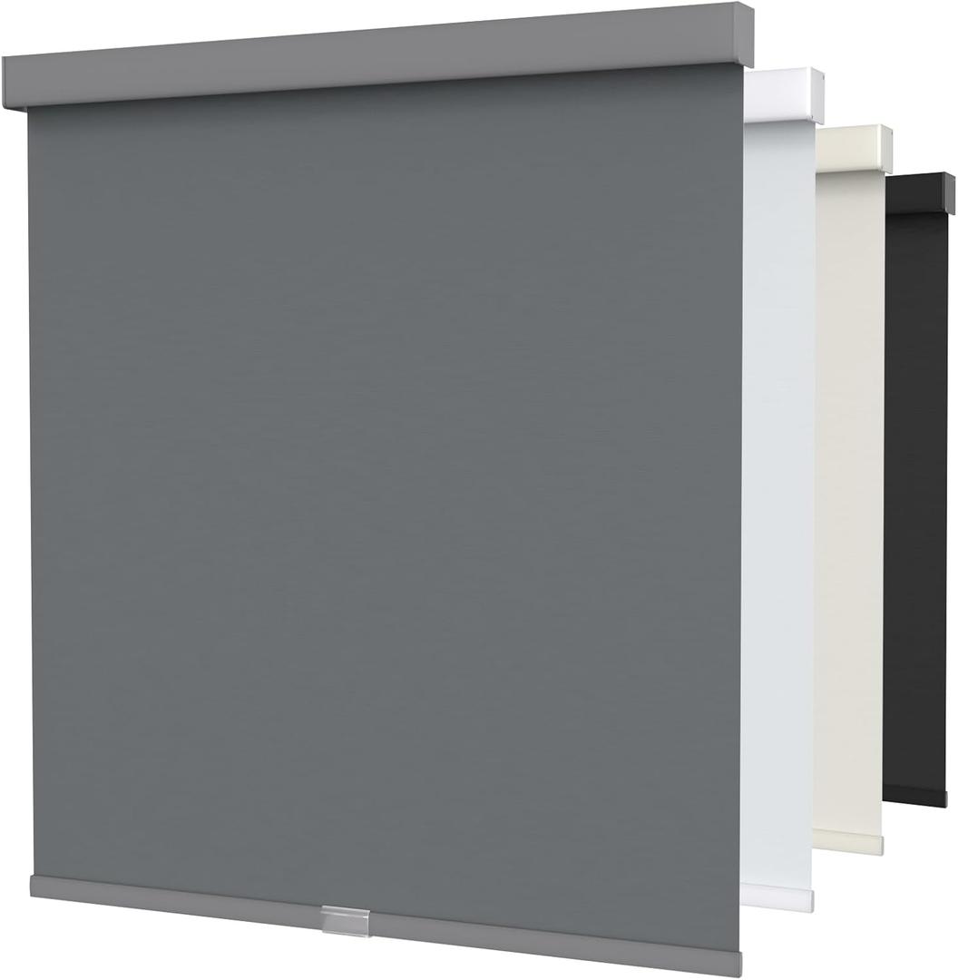 MYshade Cordless Blackout Roller Shades for Windows with Valance, Thermal Insulated UV Blocking Fabric, Cordless Window Blinds for Bedroom & Living Room, Easy Install, 35" W x 72" H, Grey