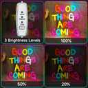 Good Things Are Coming Neon Sign Dimmable LED Signs for Wall Decor USB Neon Lights Positive Word Neon Light Up Signs for Bedroom Home Bar Office Study Room Wedding Birthday Party Teens Girls Gifts