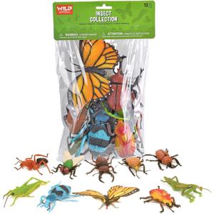 Wild Republic Insect Polybag, Kids Gifts, Educational Toy, Party Favors, 10 Pieces