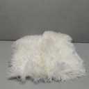 18"x18" White Faux Fur Decorative Mat – Soft Fluffy Accent Rug for Bedroom, Chair, or Pet Area