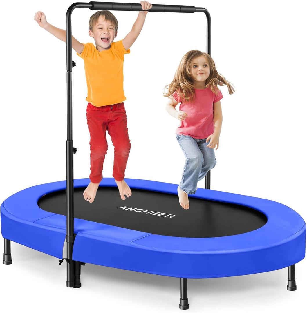 ANCHEER Trampoline for Kids, Toddler Trampoline with Handle, Child Small Rebounder for Indoor and Outdoor Use, 220 lbs Weight Capacity (Deep Blue)