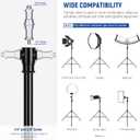 NEEWER 9.2ft/2.8m Air Cushioned Light Stand, Heavy Duty Metal Photography Tripod Stand with 1/4" to 3/8" Reversible Spigot, 3 Way Mounting Interface & Metal Locking Knobs, Max Load 5.5lb/2.5kg