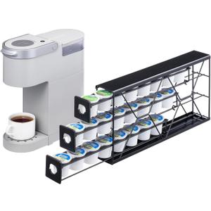 FlagShip K Cup Holder Drawer 3 Tier Coffee Pod Holder for K Pod Save Space Countertop Kitchen (24 Pods Capacity)