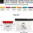 8 Day Pill Pouch Organizer AM PM Medicine Organizer & Travel Pill Case Set, Large Weekly Pill Dispenser & Holder, Vitamin Box for Medication, Pills, Dose & Small Items