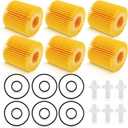 Engine Oil Filter - 6 Pack Compatible with Toyota Camry 2007-2017, Lexus, Scion, RAV4, Highlander, Avalon, Tacoma, Sienna 04152-YZZA1 04152-31090 04152-YZZG1 04152-0V010