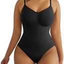 SHAPERX Women's Tummy Control Shapewear Thong Bodysuit Seamless Waist Snatching Body Shaper, L/XL