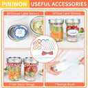 PINIWON Mason Jars 8 oz with Lids and Bands, 24 Pack Regular Mouth Half Pint Canning Jars, Small Mason Jars for Jam Jelly Honey DIY Projects, 48 Labels, Brush & String Included