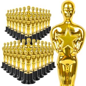 Plastic Gold Star Award Trophies 24 Pack 6 Inch Tall Golden Statue Award for Party Decorations, Party Favors, School Award, Game Prize, Party Prize and Appreciation Gifts