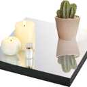 8" Square Mirror Centerpieces for Tables Decorations, 10 Pack Acrylic Square Mirror Tray Candle Plate 2mm Thickness Mirror Centerpiece Table Decorations for Wedding Decorations Party, Wall Decor