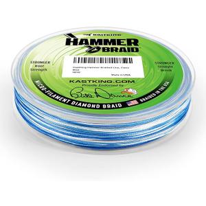 KastKing Hammer Braid Fishing Line - Abrasion Resistant Braided Line, Made in The USA, Thin Diameter Superline, Line Endorsed by Bill Dance, Tighter Diamond Braid, Zero Stretch, More Color Fast