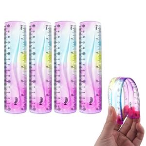 4 PCS 6 Inch Flexible Ruler, Bendable Plastic Ruler, Soft Bendable Gradient Colour Rulers with Centimeters and Inches for Student School Classroom Office Supplies 4 PCS 6 Inch Flexible Ruler, Bendable Plastic Ruler, Soft Bendable Gradient Colour Rulers with Centimeters and Inches for Student School Classroom Office Supplies