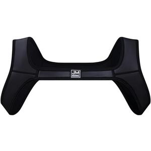 JOCKMAIL Men's Neoprene Harness with Elastic Shoulder Straps - Muscle Chest Harness (Black)