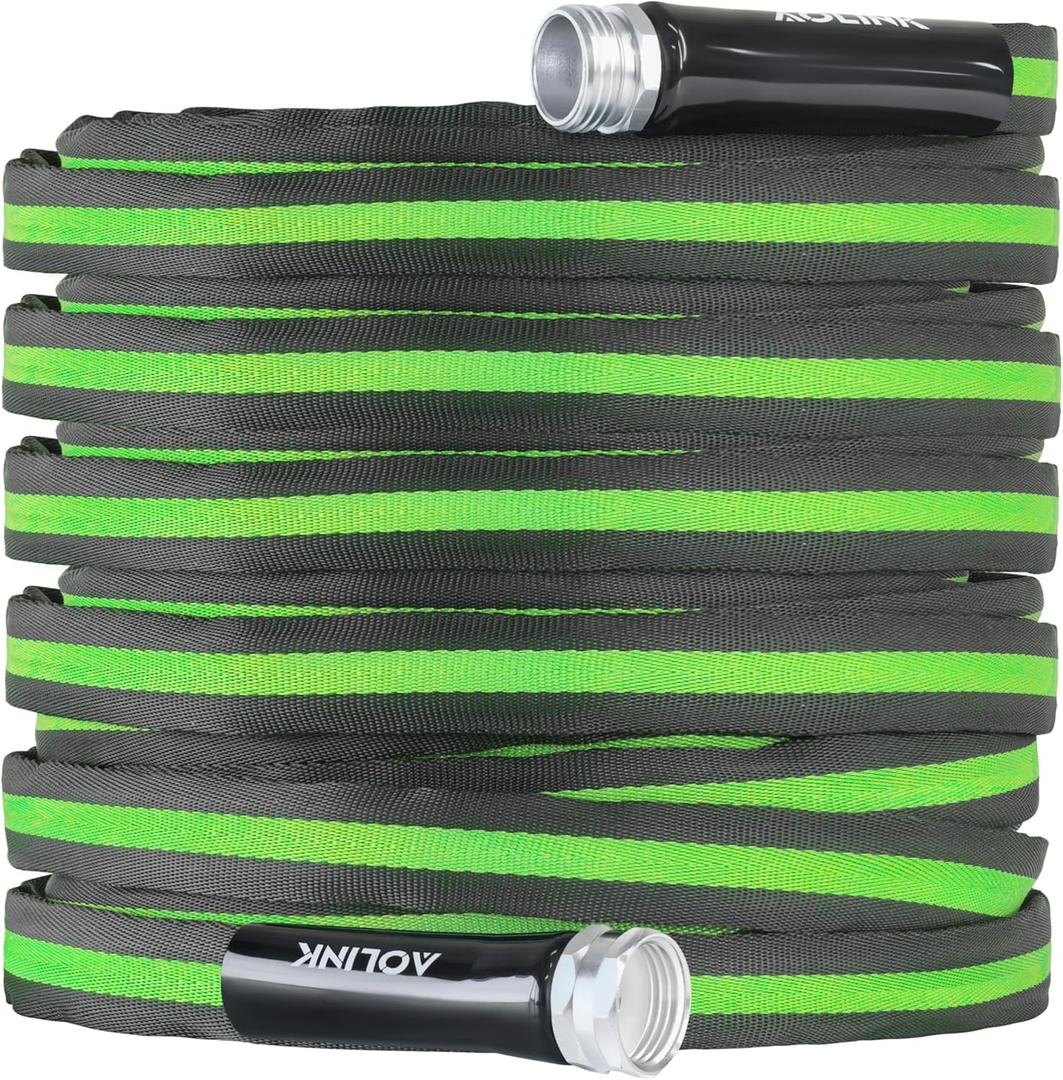 RV Drinking Water Hose 75FT, Lead-Free, Fabric Reinforced, Lightweight, 3/4 GHT Fitting, Abrasion Resistant (Green)
