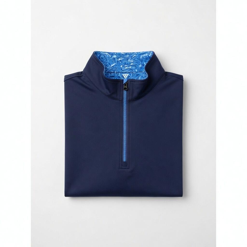 M MAELREG Quarter Zip Pullover Men Moisture Wicking Athletic Long Sleeve Golf Quarter Zip Sweatshirt for Men Navy, 3XL