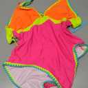 popvil One Piece Swimsuit 2025 Tummy Control Women Bathing Suit Shapewear Swimsuits Slimming Neon Cute Tie Back Swimwear (M)