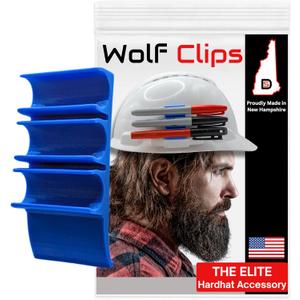 Diligence, Wolf Clips, Hard Hat Accessory, Triple Marker Holder, Blue