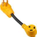 50 Amp to 30 Amp RV Adapter - Heavy Duty Dogbone Electrical Converter Cord with LED Power Indicator & Easy Grip Handle - NEMA 14-50P Male to TT-30R Female for Campers & Travel Trailers (125V/3750W)