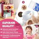 GAGAKU Wooden Coffee Machine Toy for Toddlers, Montessori Learning Toys for 3 4 5 Year Old Girls & Boys, Realistic Pretend Play Kitchen Accessories with Espresso Maker & Latte Art Set