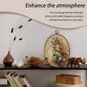 AEHIE Vintage Fall Butterfly Oval Wall Art Decor, Autumn Colorful Butterfly Floral Canvas Artwork Framed, Retro Rustic Oval Wall Art for Home Bedroom Living Room Decor, 11x8.5 Inches