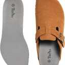 TIESTRA Cork Insoles for Crocs & Clogs-Wide Fit Thin Shoes Inserts for Birkenstock | Mules | Sneakers | Flats | Garden Sandals & Nurse Shoes Comfort Replacement Inner Soles for Mens Gray EU44/US11