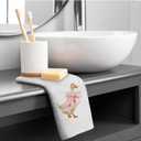 Coquette Pink Bow Duck Kitchen Towels, Ducks Lover Gifts Dish Tea Towels for Kitchen Decor, Duck Gifts for Women Decorative Hand Towels for Bathroom, 16x24 Inch