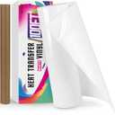 Lzerking Iron On Vinyl HTV Rolls- 12inx100Ft Heat Transfer Vinyl for T-Shirts, Matte White Vinyl Transfer Accessories for All Cutter or Heat Press Machine