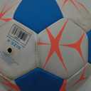 Champion Youth & Adult Soccer Ball - Paneled Design, Enhanced Control, Durable Cover & Butyl Bladder, for Indoor & Outdoor Training, Sizes 3, 4, 5, Includes 6" Pump (White/Fierce Tide/ Very Coral)