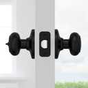 Kwikset Cove Interior Privacy Door Knob with Lock, Door Handle For Bathroom and Bedroom, Matte Black Keyless Turn Lock Doorknob