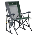 GCI OUTDOOR Roadtrip Rocker Camping Chair | Portable, Folding Rocking Chair with Solid, Durable Armrests, Drink Holder & Comfortable Extended Backrest — Hunter Green