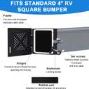 2pcs RV Bumper End Cap, Aluminum Camper Sewer Hose Storage Cap Cover Vent Holes Hose Storage Support Accessories for Standard 4 Inch Square RV Bumper